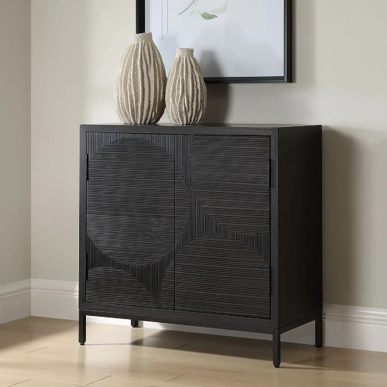 Luxury Modern Oak Wood 2-Door Cabinet European Style for Villa