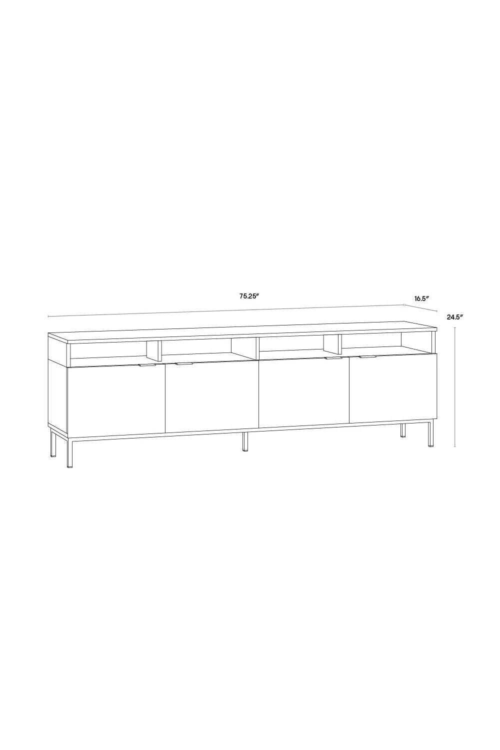 Luxury Modern Oak Wood 4-Door Cabinet European Style for Villa