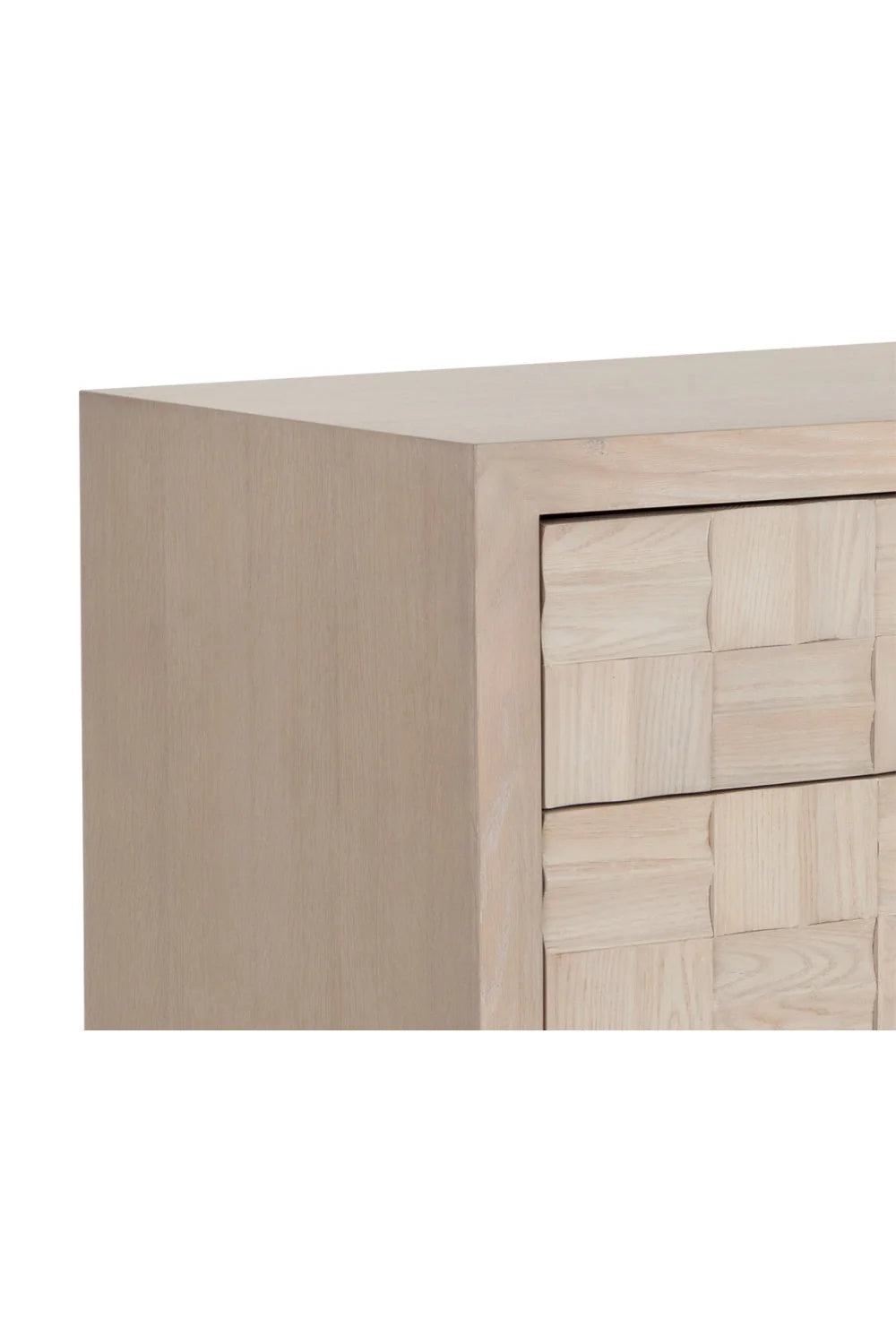 Luxury Modern Oak Wood Tile 4-Drawer Dresser European Style for Villa