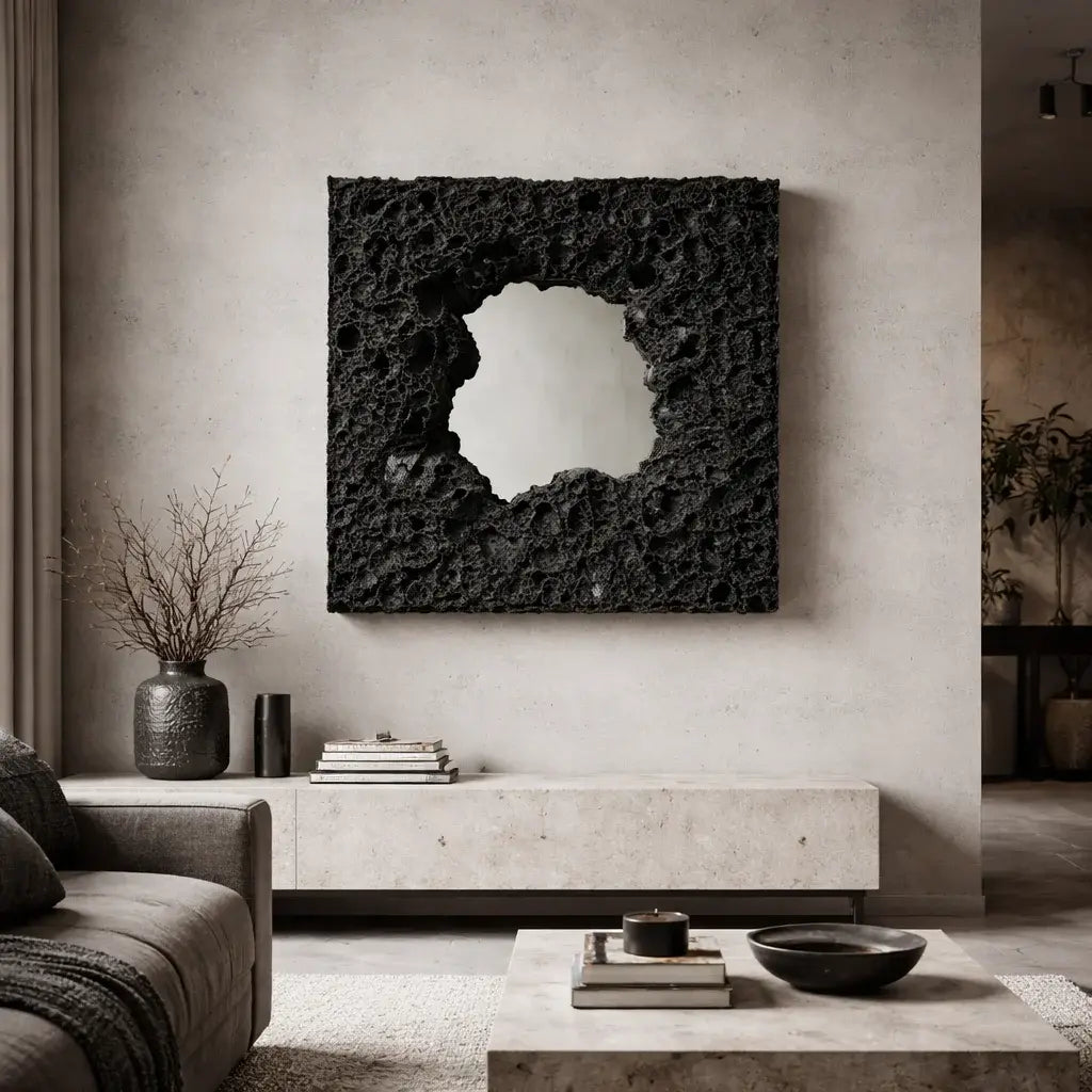 Luxury Modern Obsidian Breach Mirror European Style for Villa