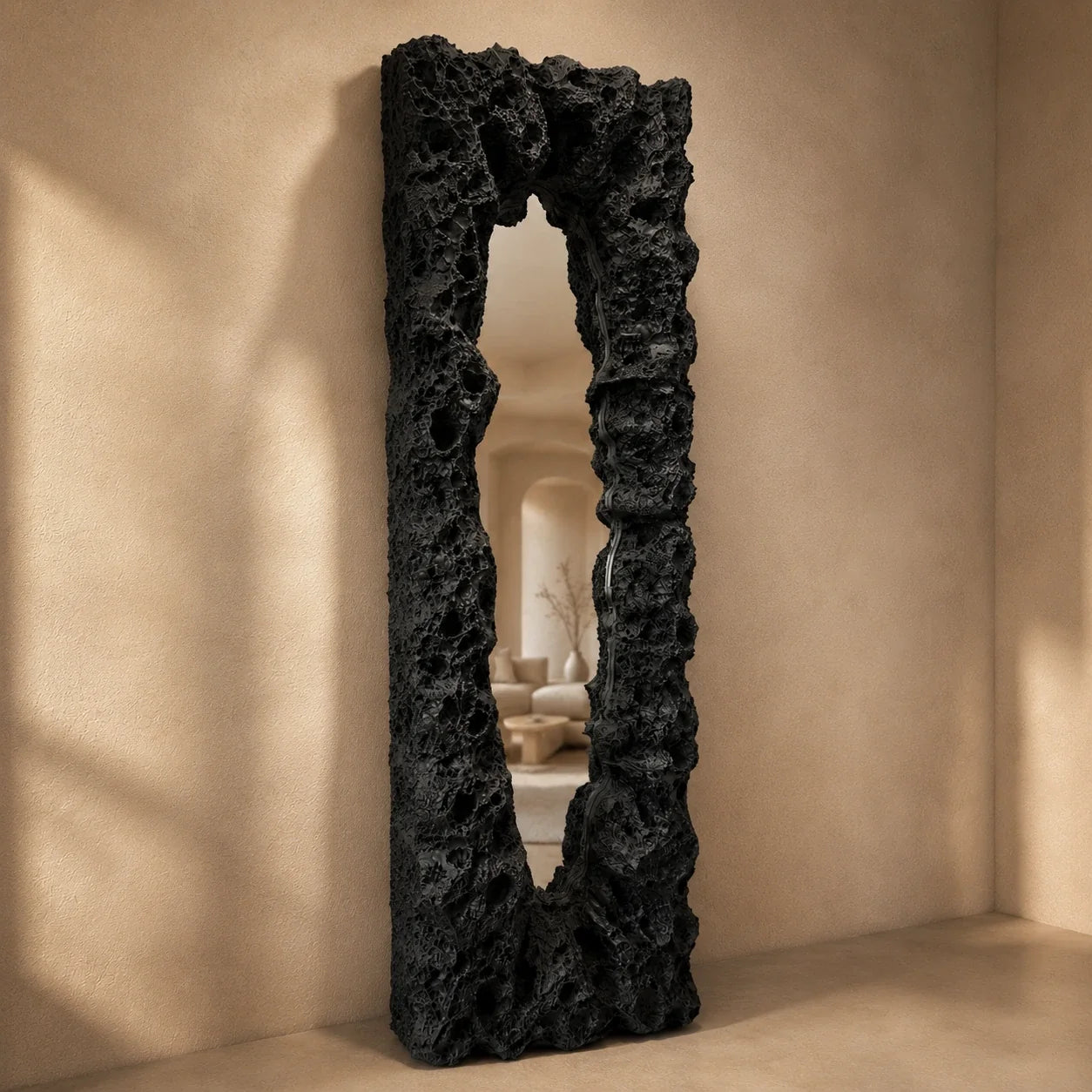 Luxury Modern Obsidian Fissure Mirror European Style for Villa