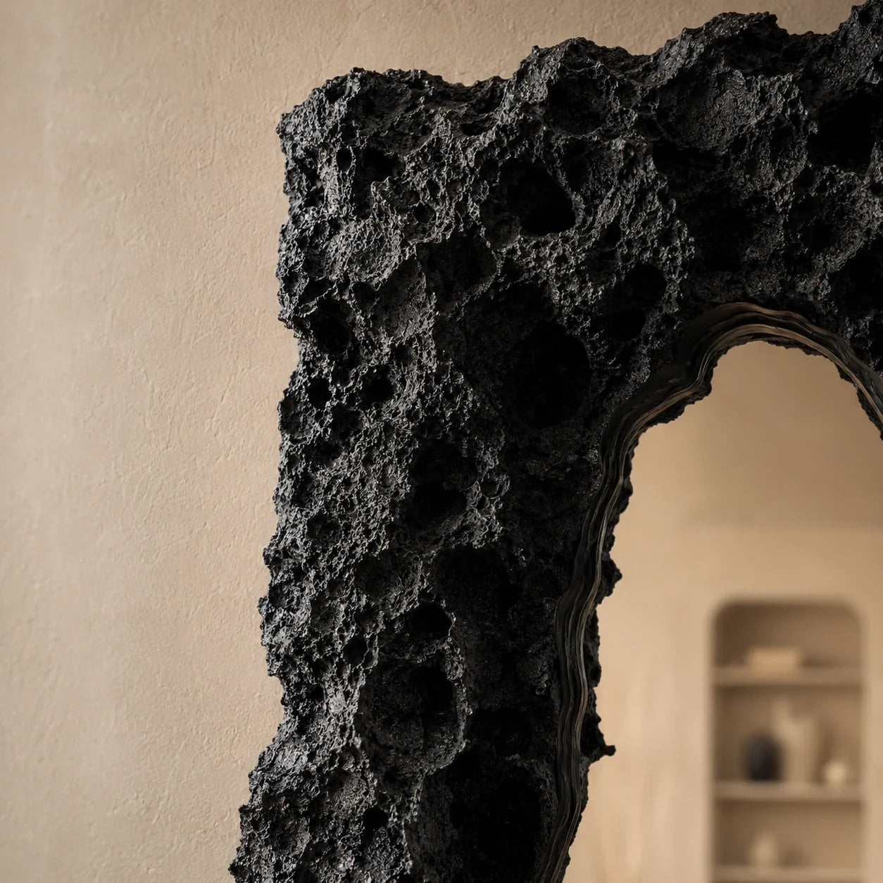 Luxury Modern Obsidian Fissure Mirror European Style for Villa