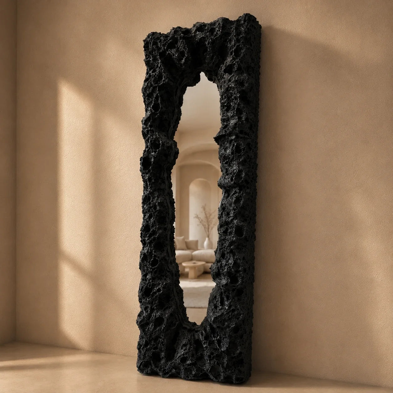 Luxury Modern Obsidian Fissure Mirror European Style for Villa