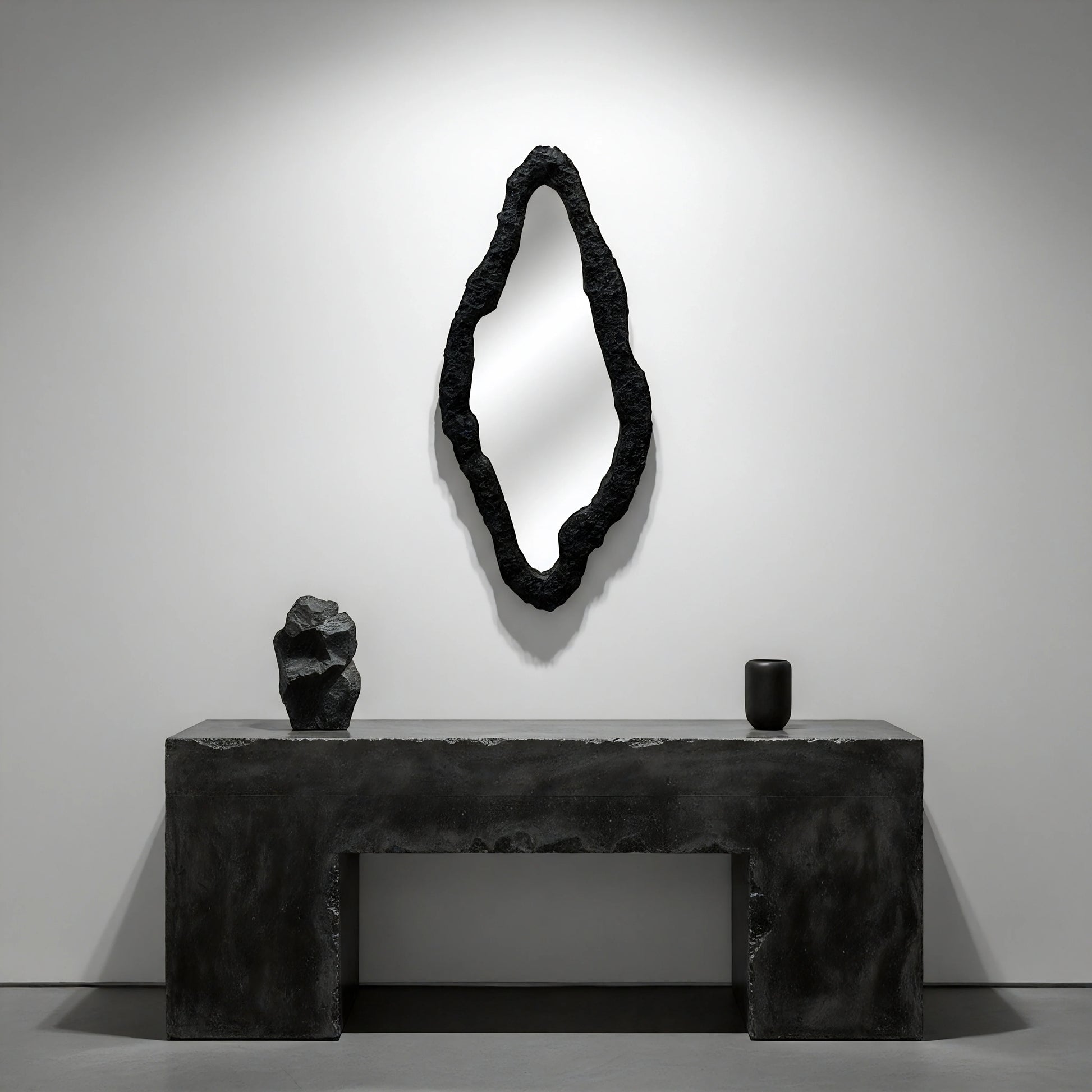 Luxury Modern Obsidian Shard Mirror European Style for Villa