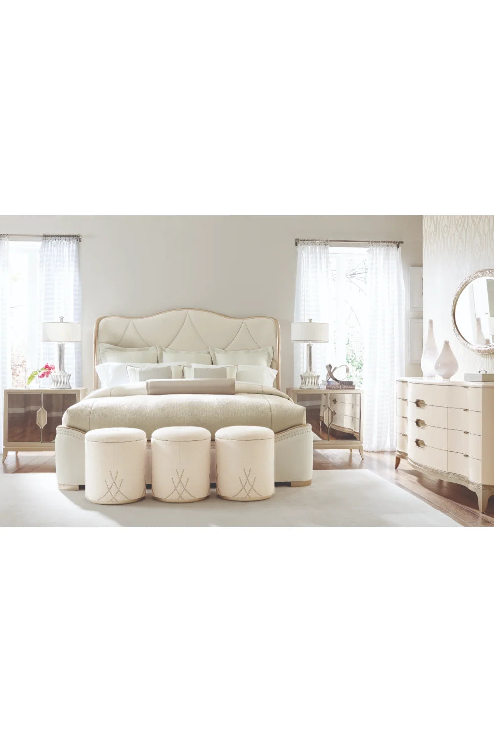 Luxury Modern Off White 12-Drawer Dresser European Style for Villa