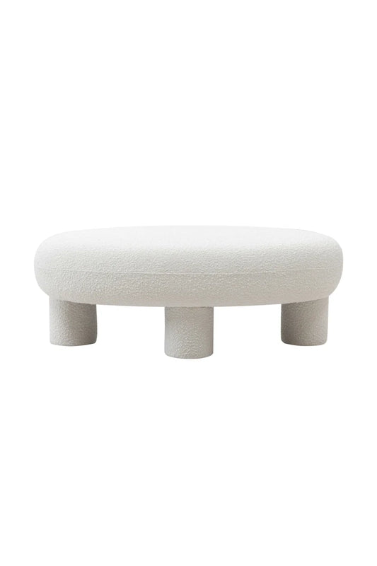 Luxury Modern Off-White Fabric Bench European Style for Villa