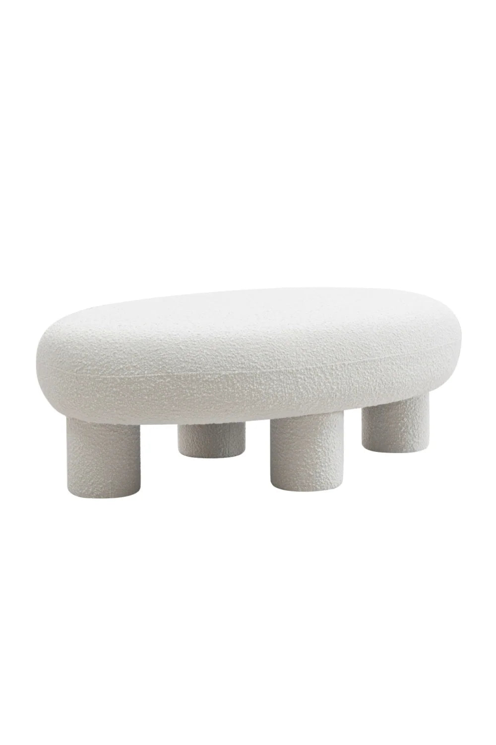 Luxury Modern Off-White Fabric Bench European Style for Villa