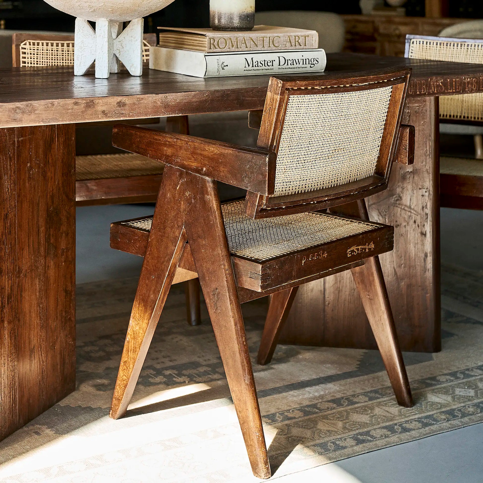Luxury Modern Office Cane Dining Chair European Style for Villa