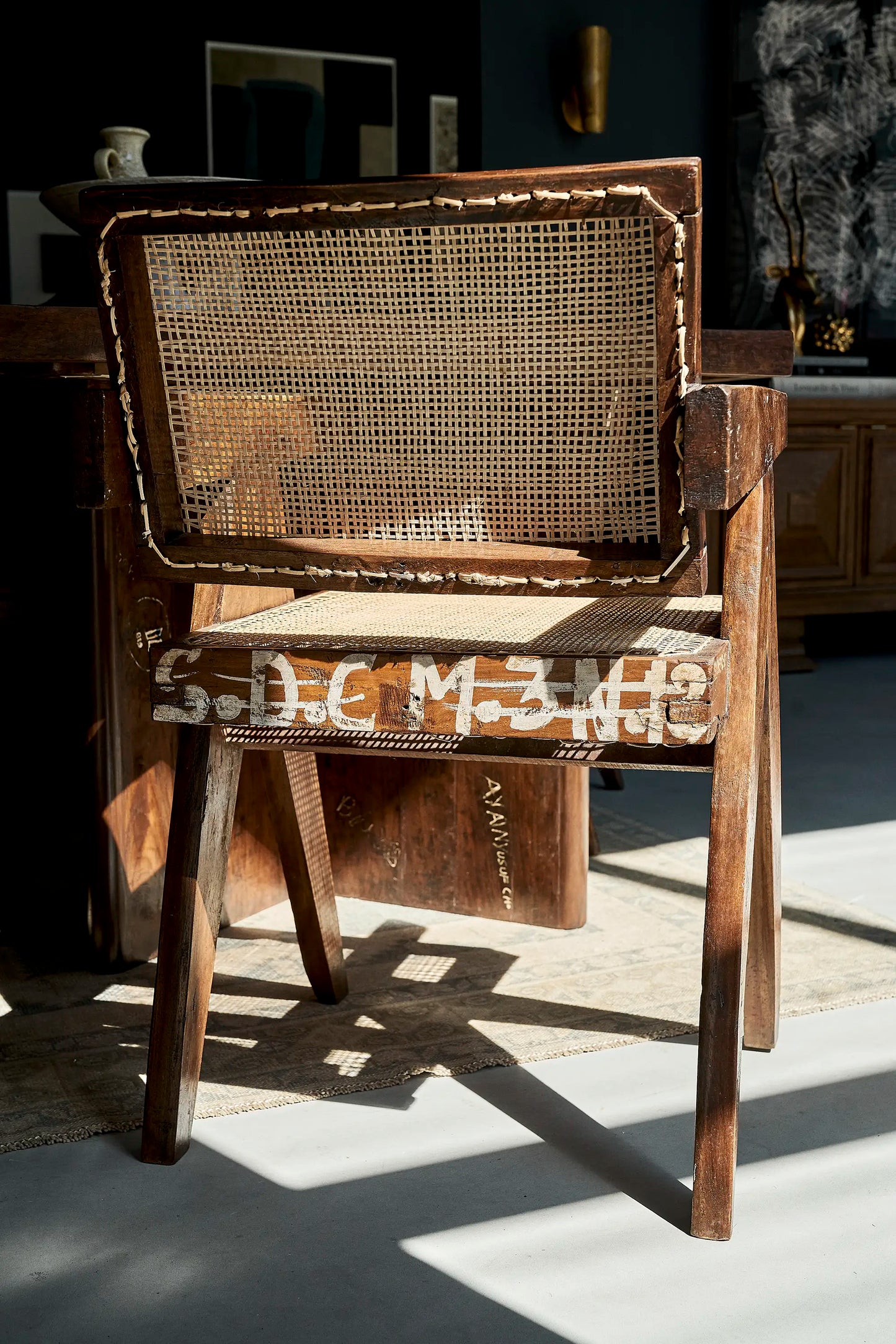 Luxury Modern Office Cane Dining Chair European Style for Villa