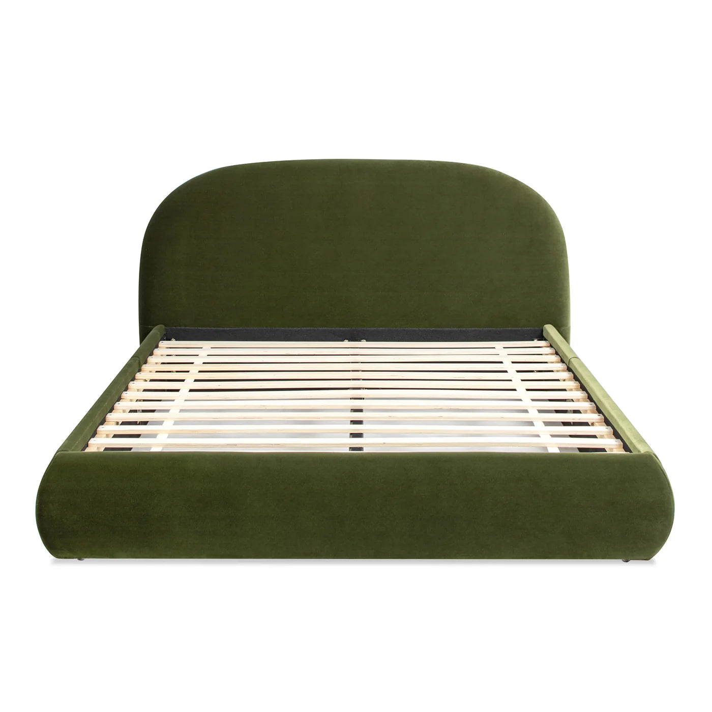 Luxury Modern Olive Green Upholstered Bed European Style for Villa