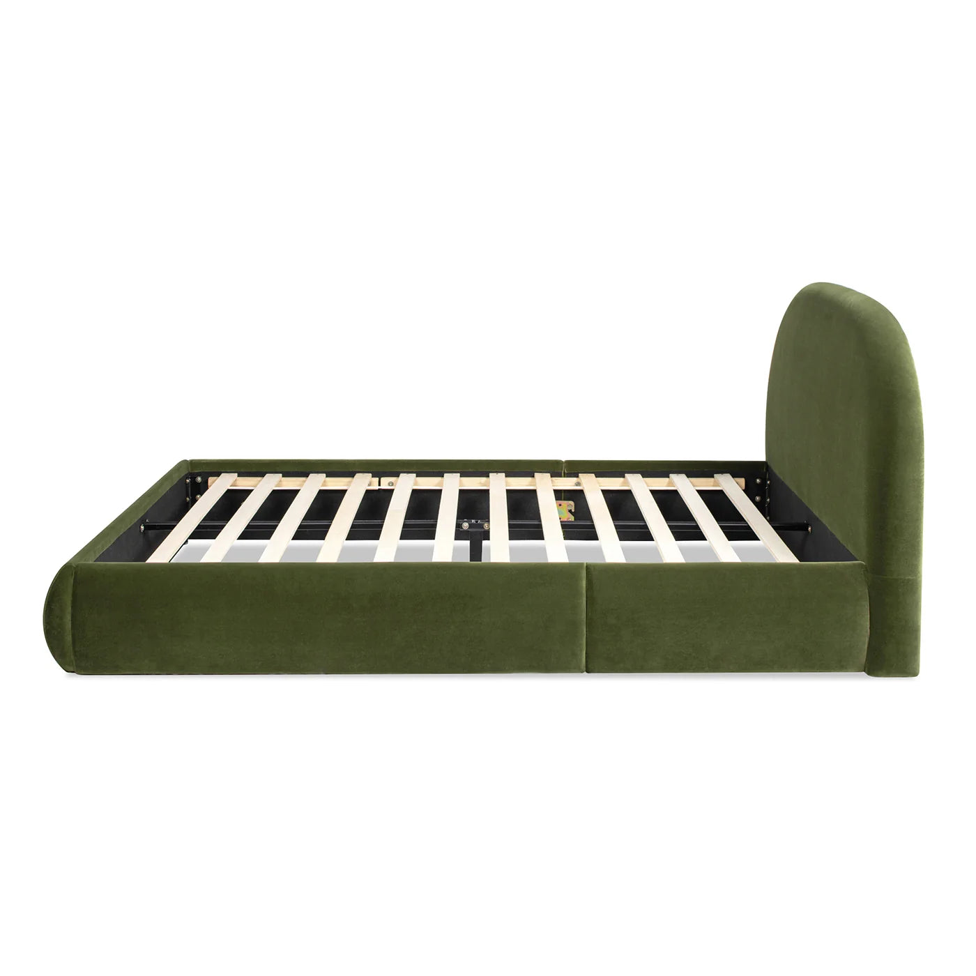 Luxury Modern Olive Green Upholstered Bed European Style for Villa