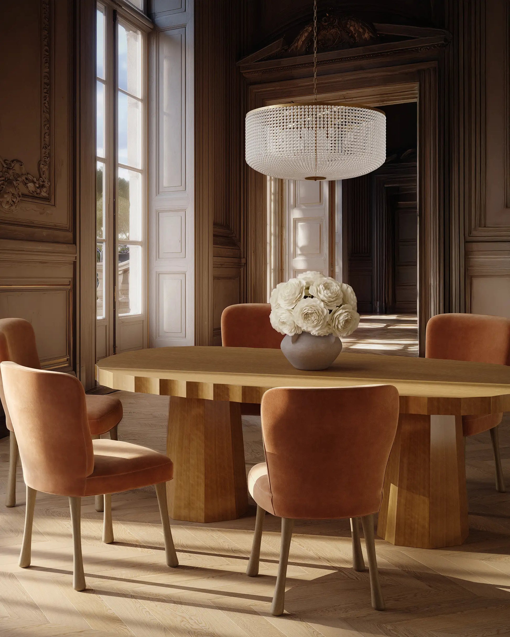 Luxury Modern Ondara Oblong Dining Table European Style for Villa