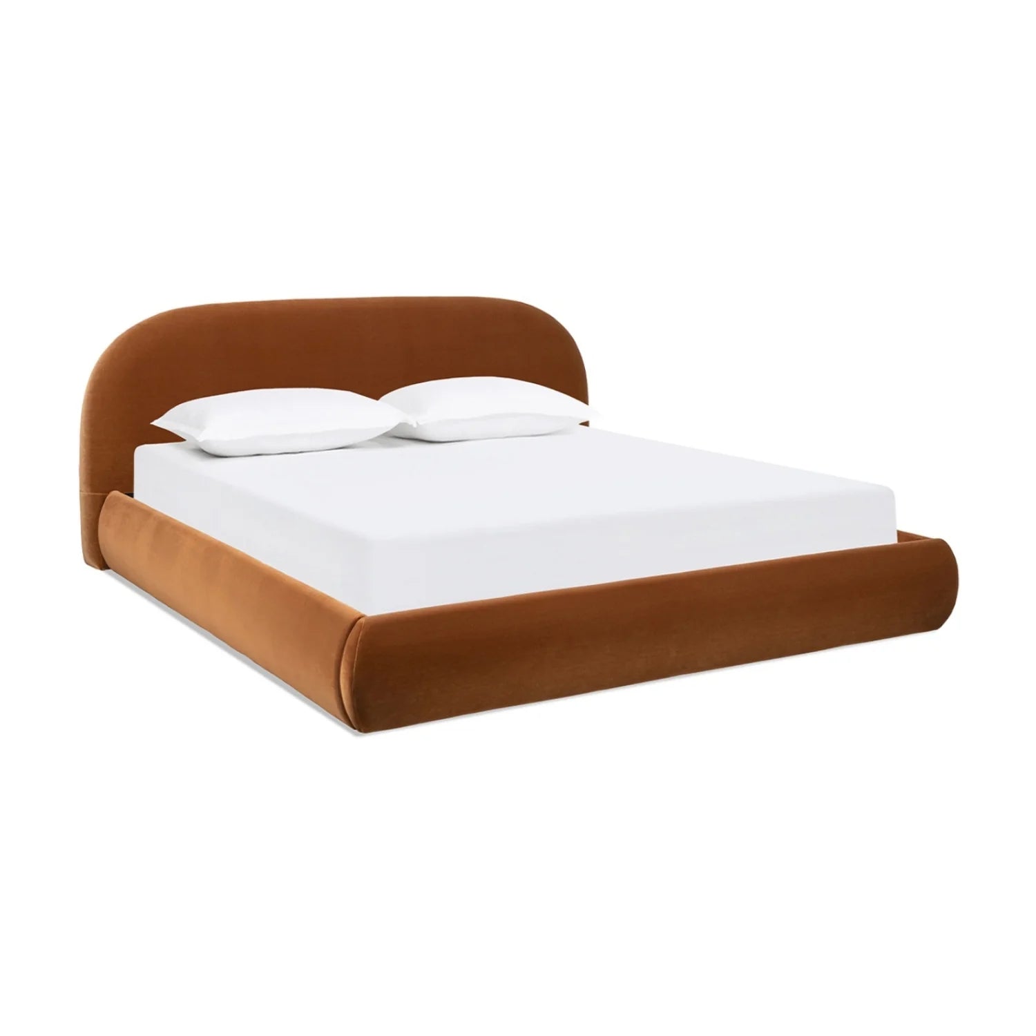 Luxury Modern Orange Velvet King Bed European Style for Villa