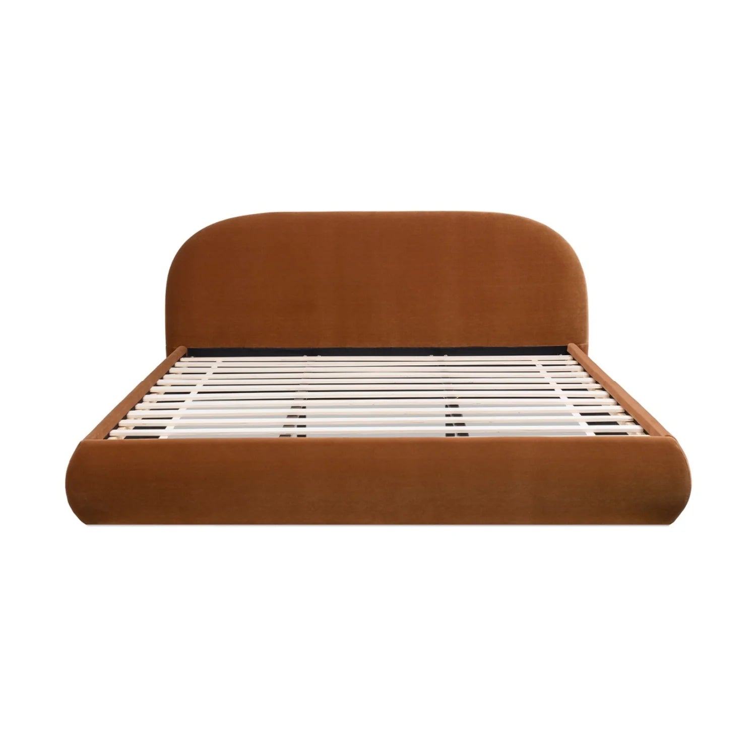 Luxury Modern Orange Velvet King Bed European Style for Villa
