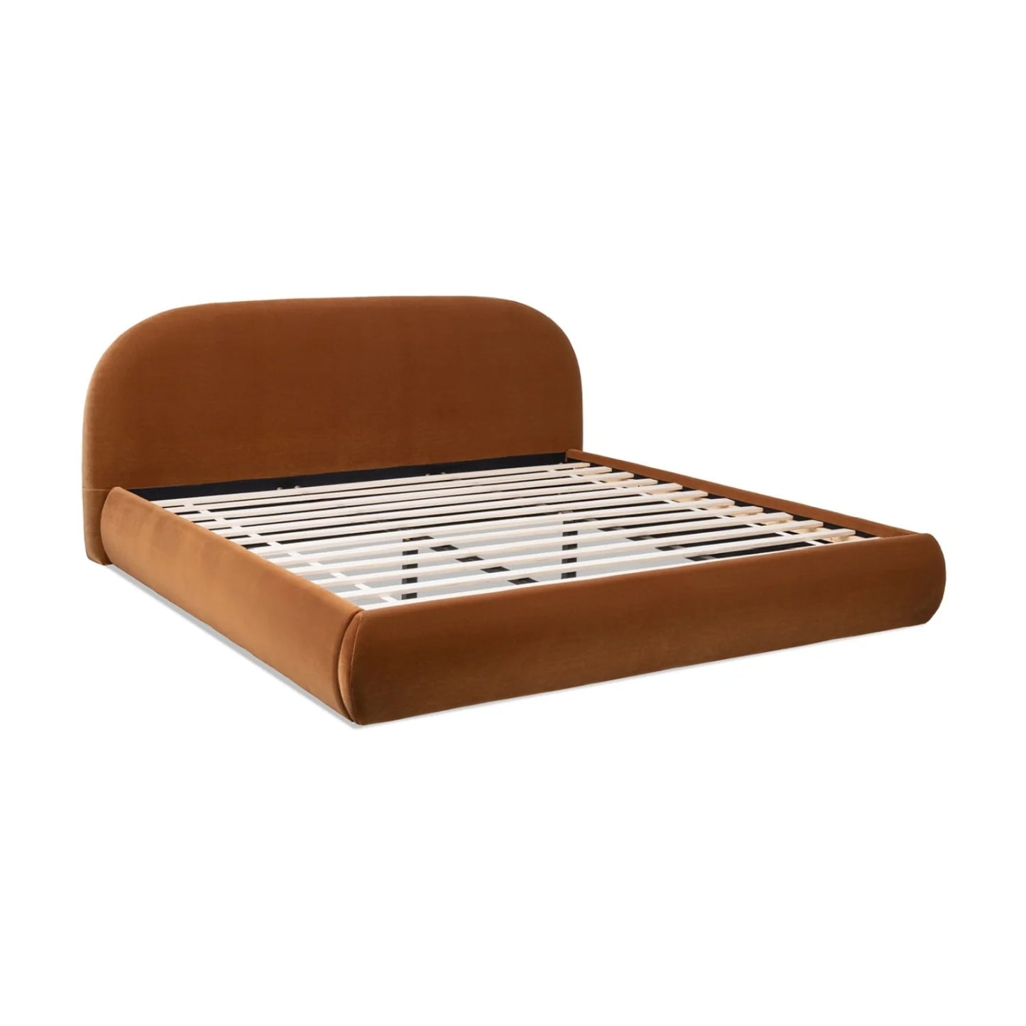 Luxury Modern Orange Velvet King Bed European Style for Villa