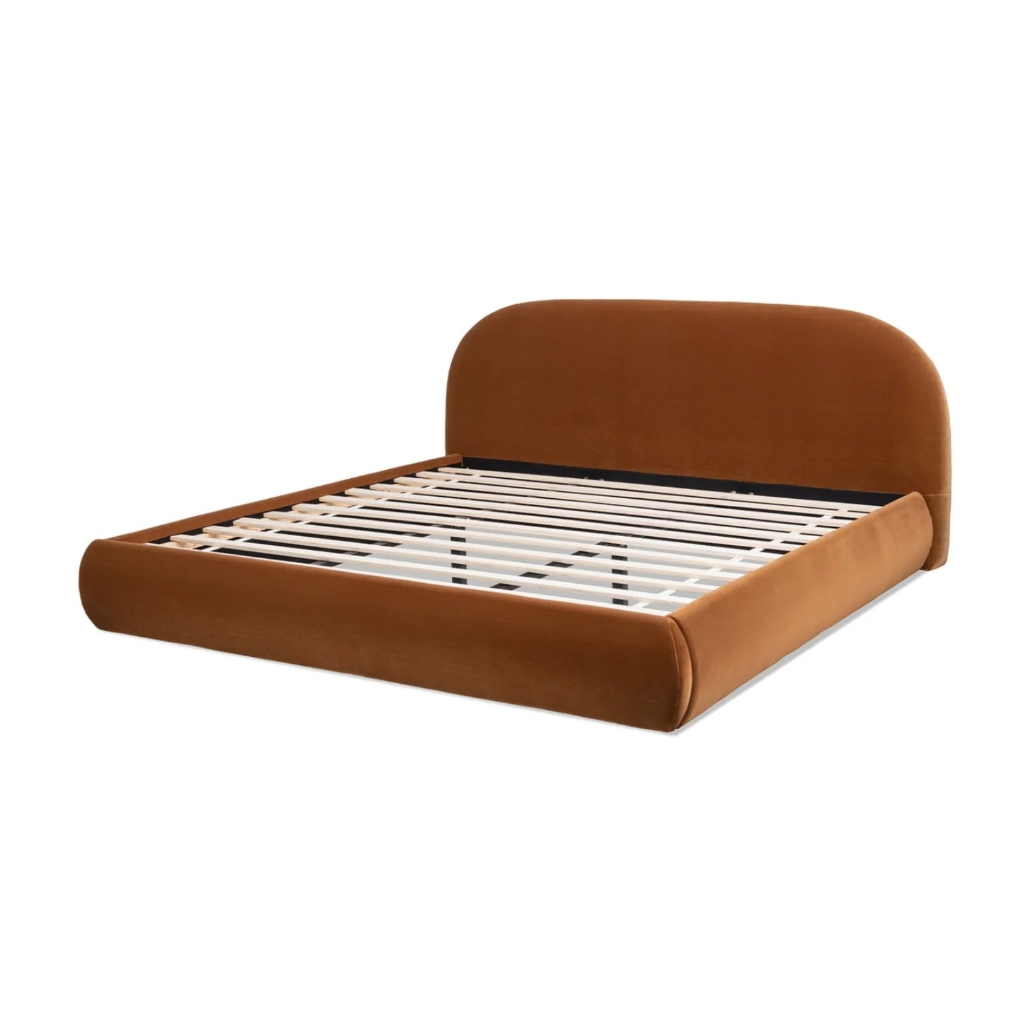 Luxury Modern Orange Velvet King Bed European Style for Villa