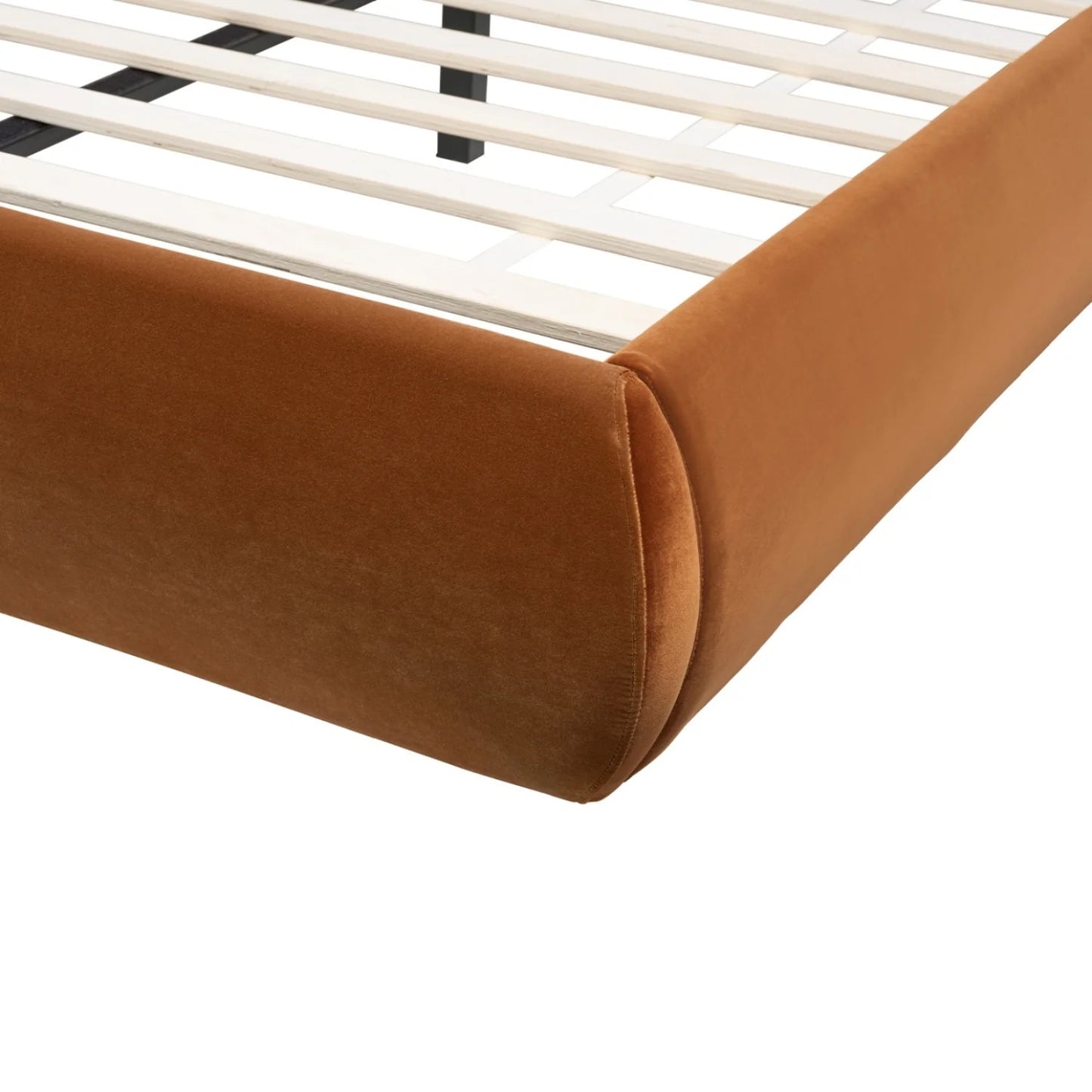 Luxury Modern Orange Velvet King Bed European Style for Villa