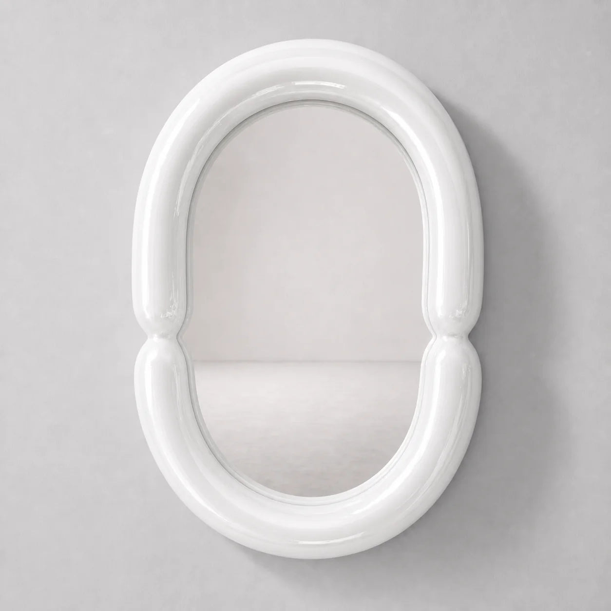 Luxury Modern Orrery White Oval Mirror European Style for Villa