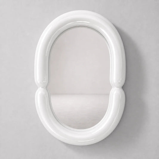 Luxury Modern Orrery White Oval Mirror European Style for Villa
