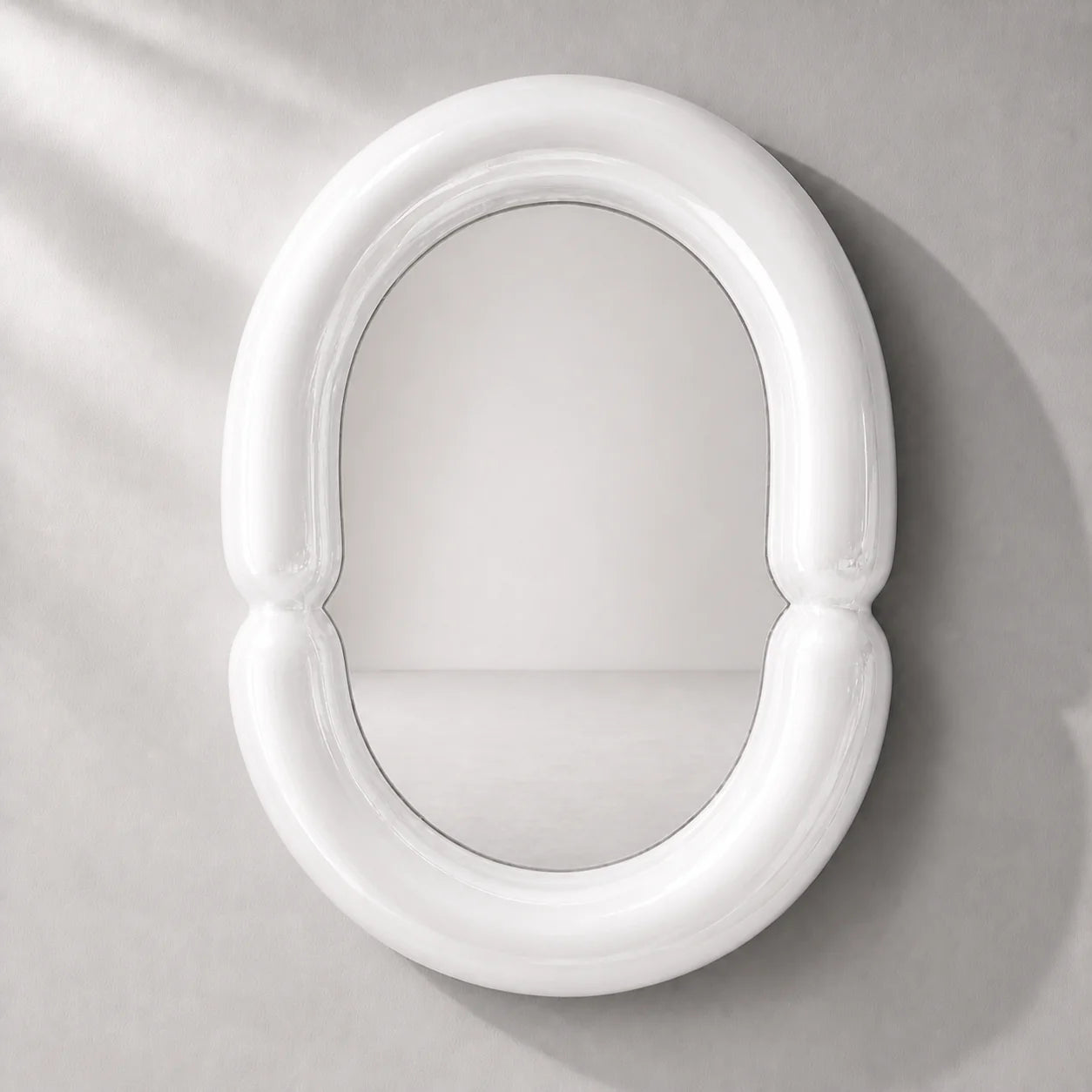 Luxury Modern Orrery White Oval Mirror European Style for Villa