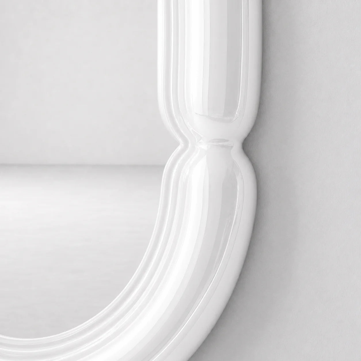 Luxury Modern Orrery White Oval Mirror European Style for Villa