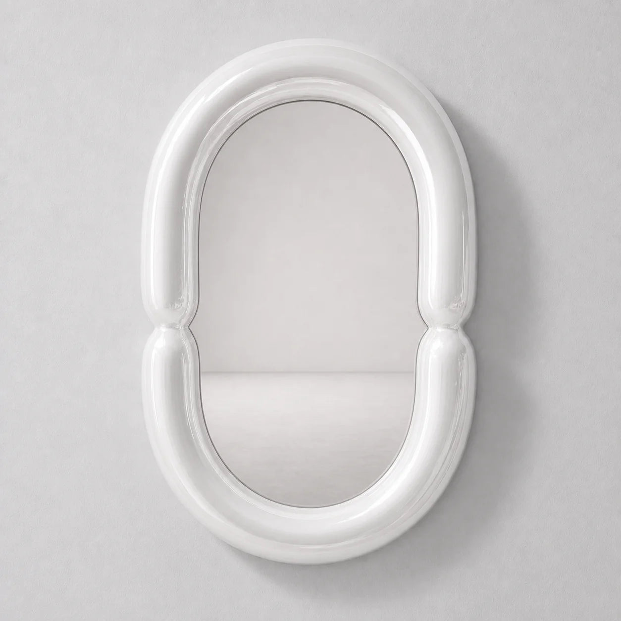 Luxury Modern Orrery White Oval Mirror European Style for Villa