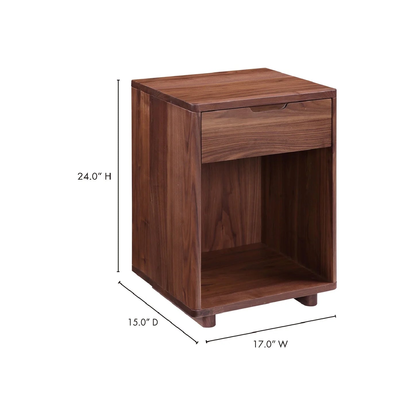 Luxury Modern Osamu 1-Drawer Nightstand European Style for Villa