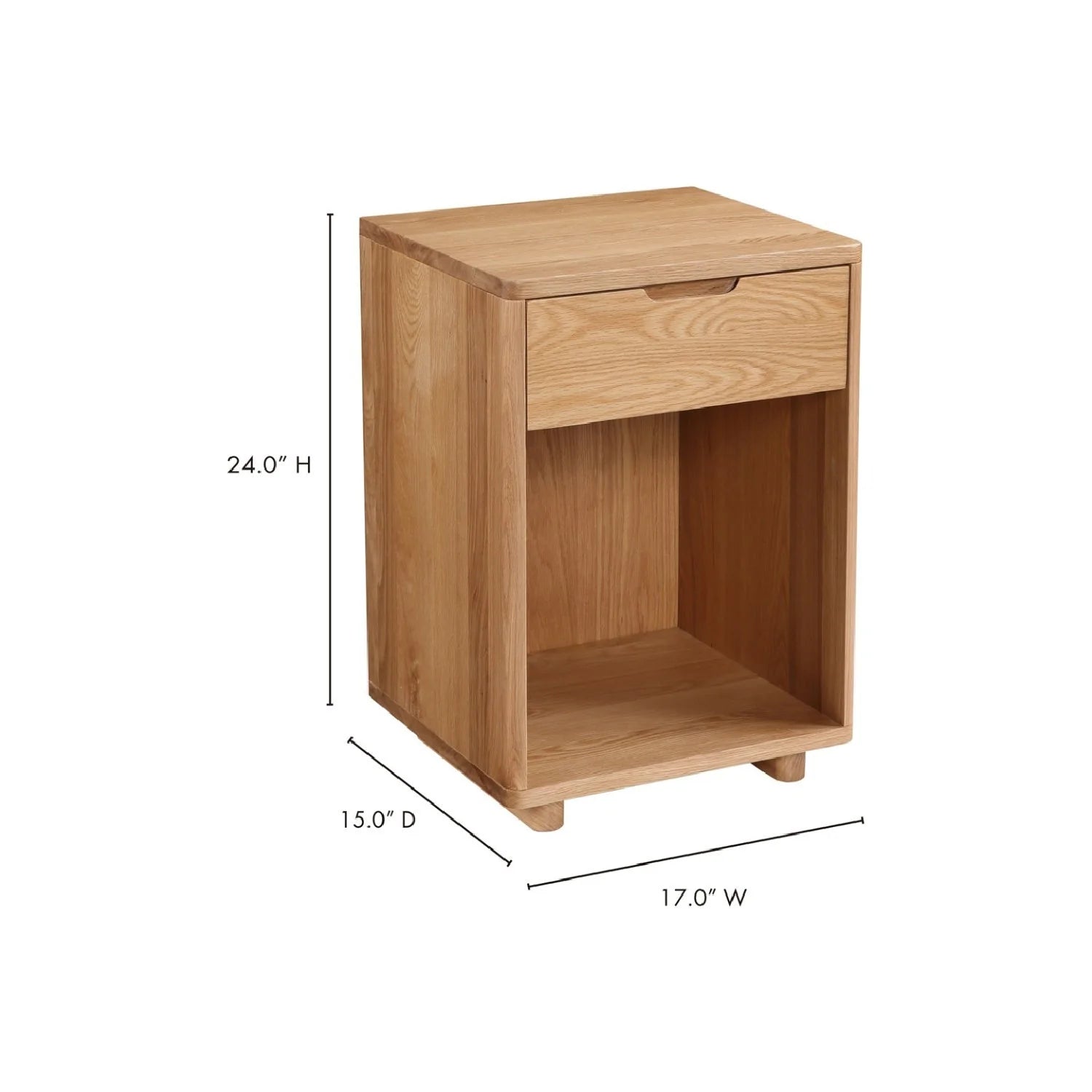 Luxury Modern Osamu 1-Drawer Nightstand European Style for Villa