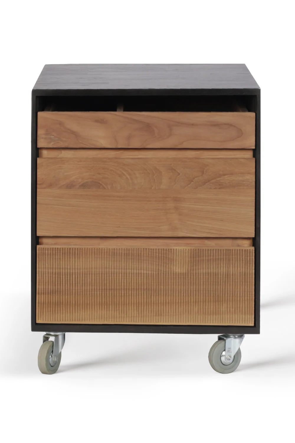 Luxury Modern Oscar Teak Wheeled Drawer Unit European Style for Villa