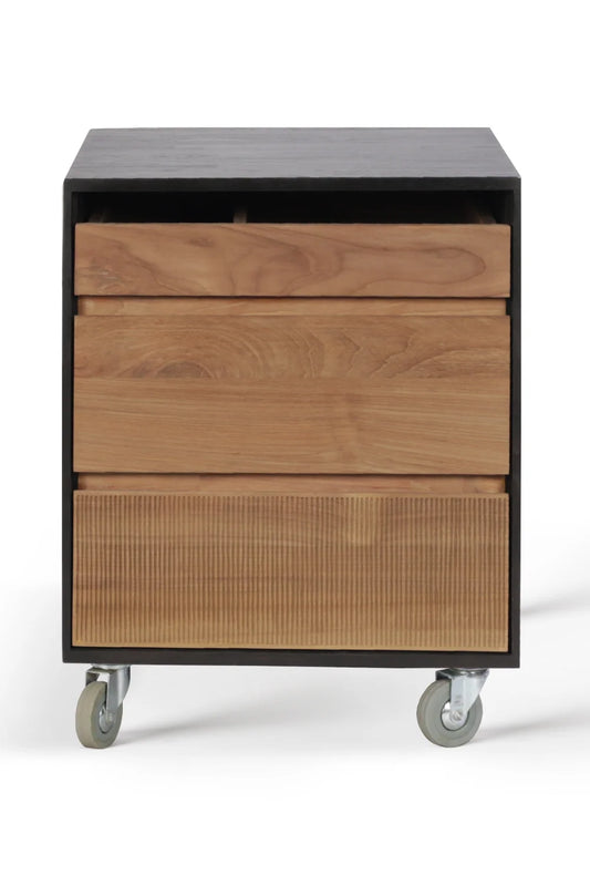 Luxury Modern Oscar Teak Wheeled Drawer Unit European Style for Villa