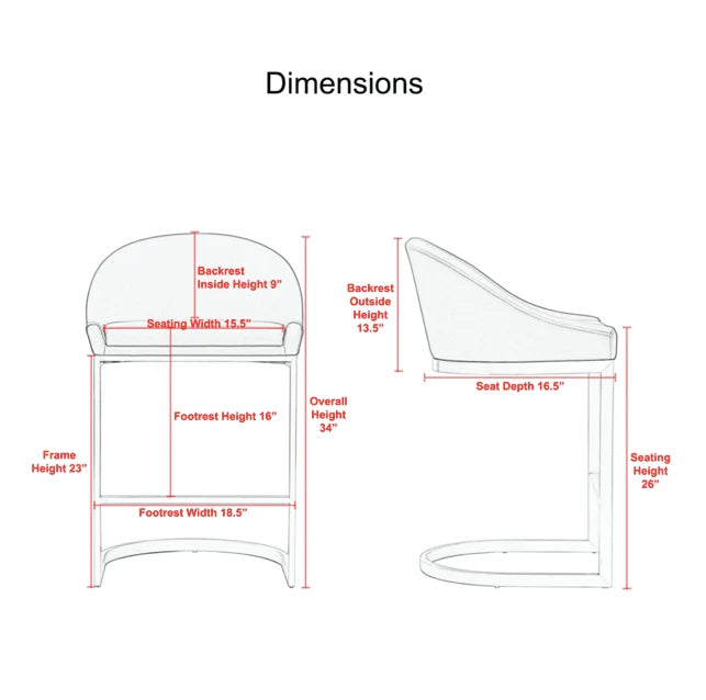 Luxury Modern Otto Counter Stool European Style for Villa