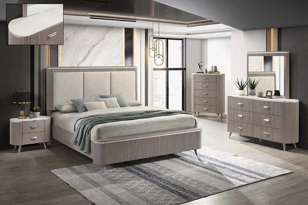 Luxury Modern Oval Bedroom Set European Style for Villa