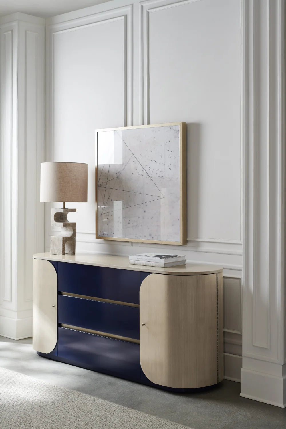 Luxury Modern Oval Wood Dresser European Style for Villa