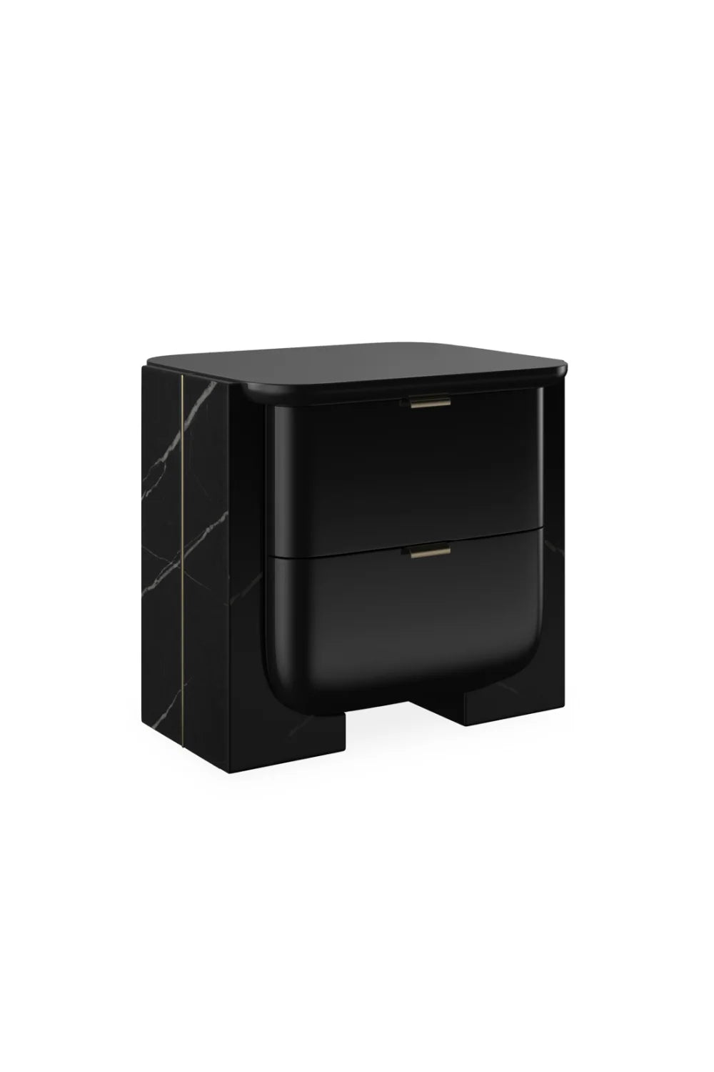 Luxury Modern Overlap 2-Drawer Nightstand European Style for Villa