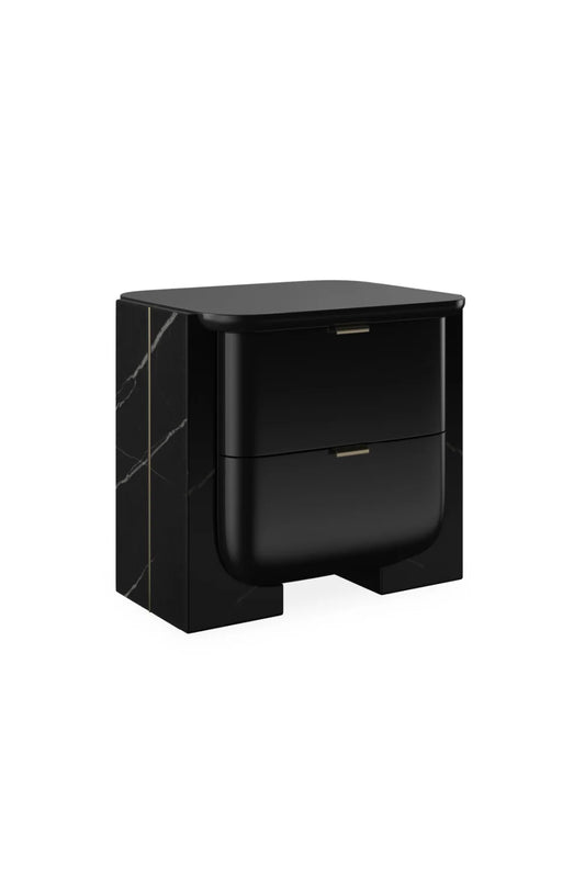 Luxury Modern Overlap 2-Drawer Nightstand European Style for Villa