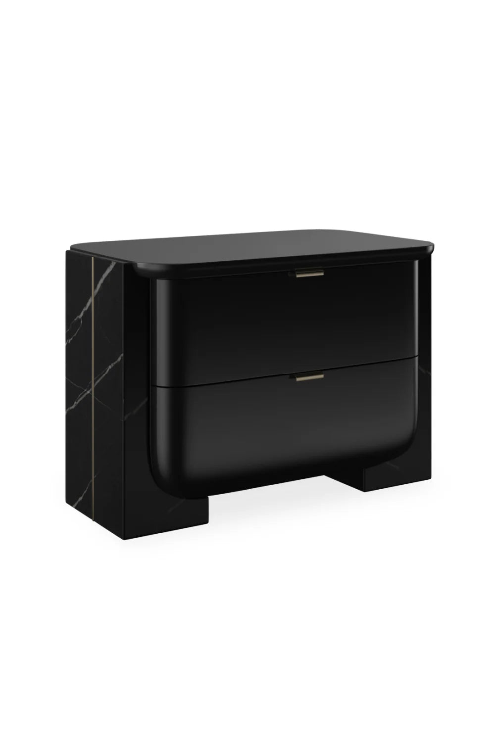 Luxury Modern Overlap 2-Drawer Nightstand European Style for Villa