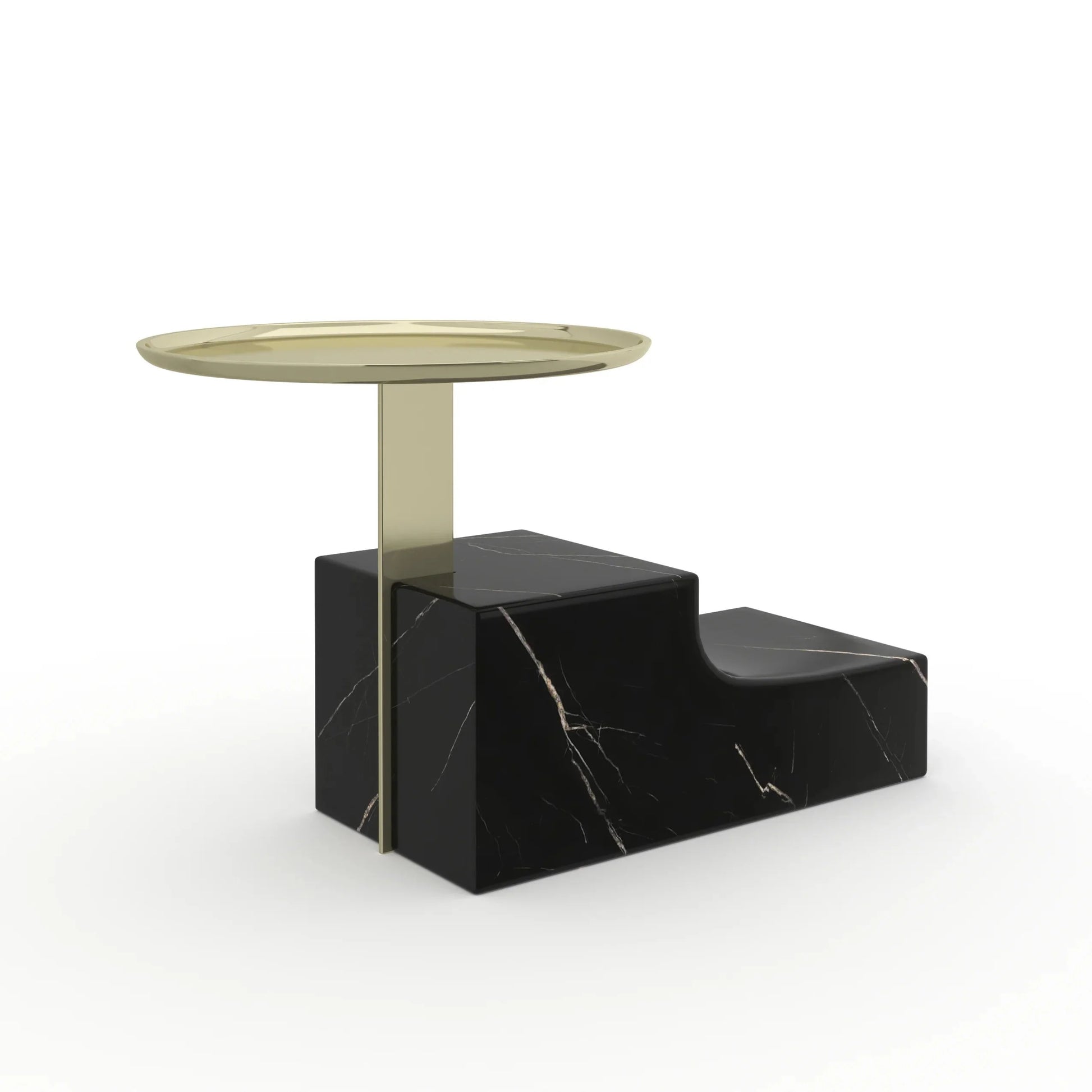 Luxury Modern Overlap Marble Base Nightstand European Style for Villa