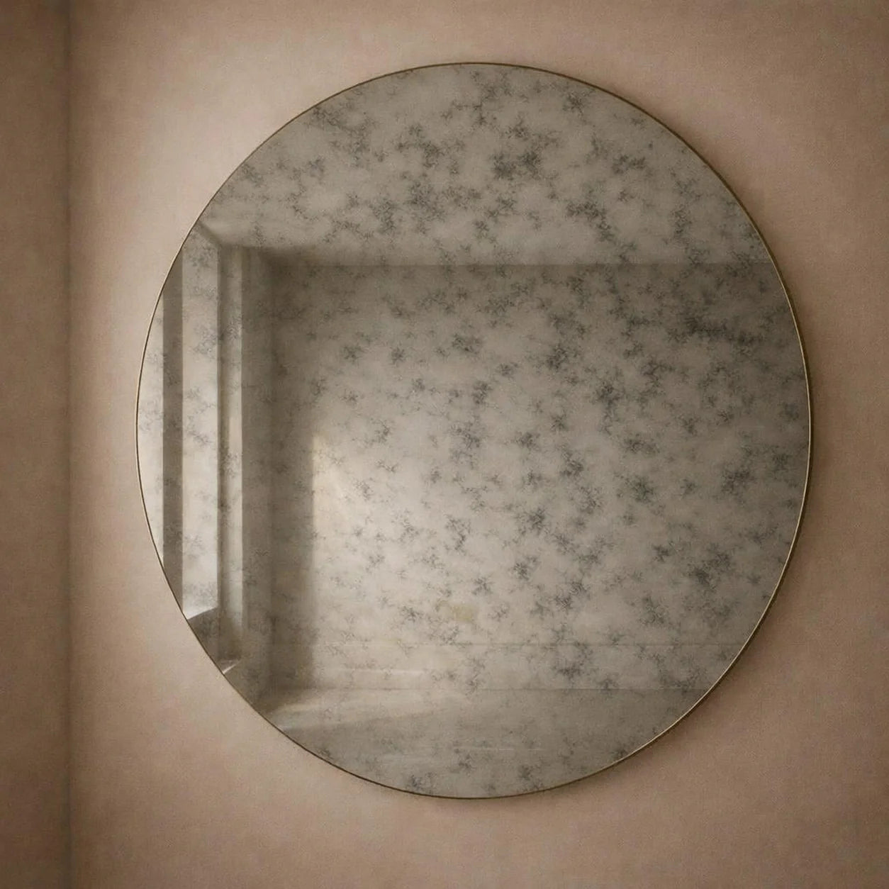 Luxury Modern Oxide Dusk Round Mirror European Style for Villa
