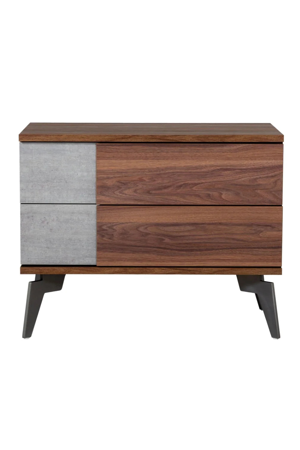 Luxury Modern Palermo Concrete Walnut Nightstand European Style for Villa