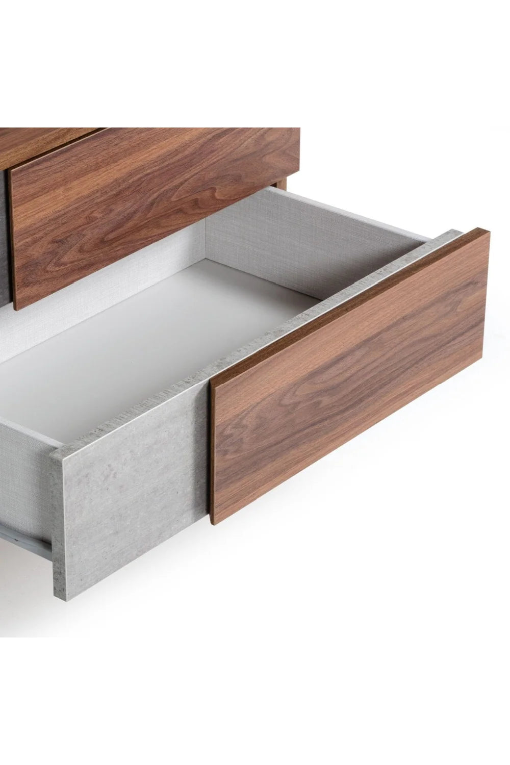 Luxury Modern Palermo Concrete Walnut Nightstand European Style for Villa