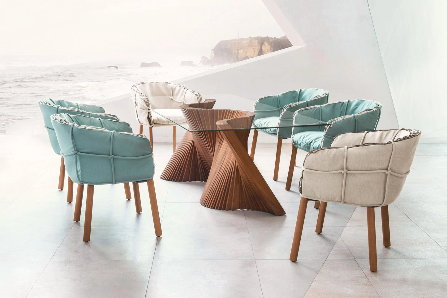 Luxury Modern Parchment Armchair European Style for Villa