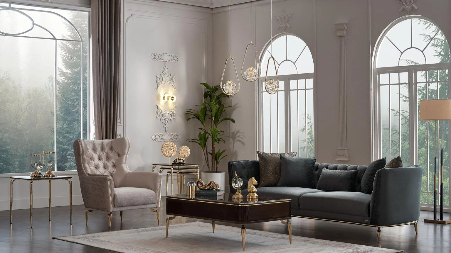 Luxury Modern Paris Sleeper Sofa European Style for Villa