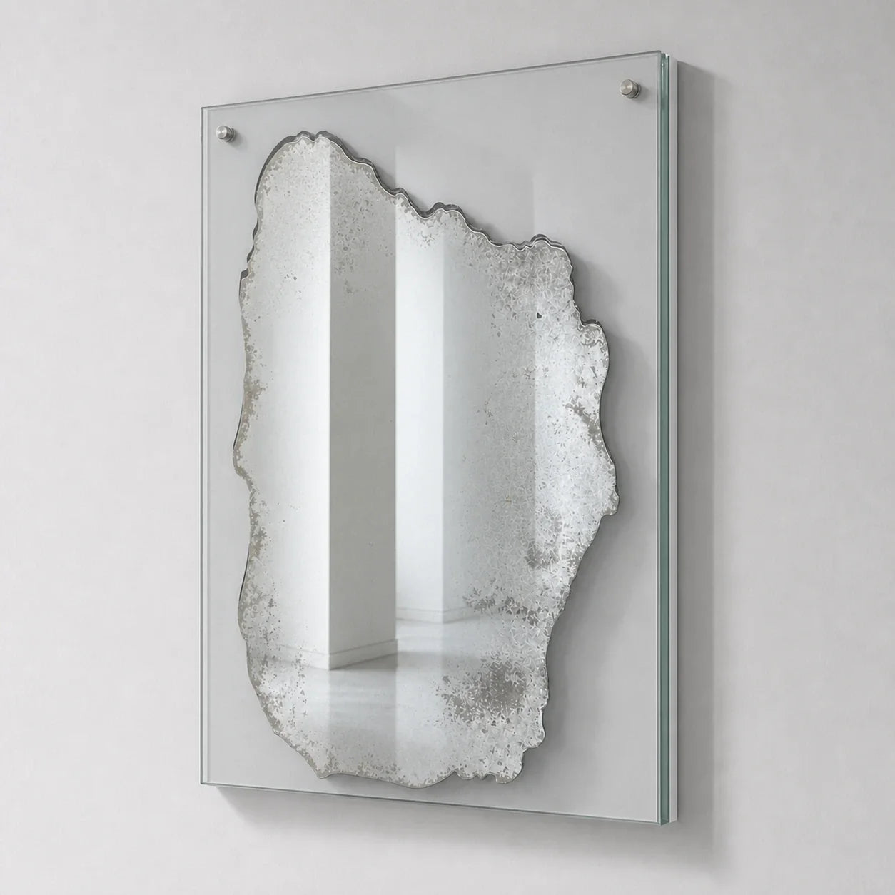 Luxury Modern Patina Silver Mirror European Style for Villa