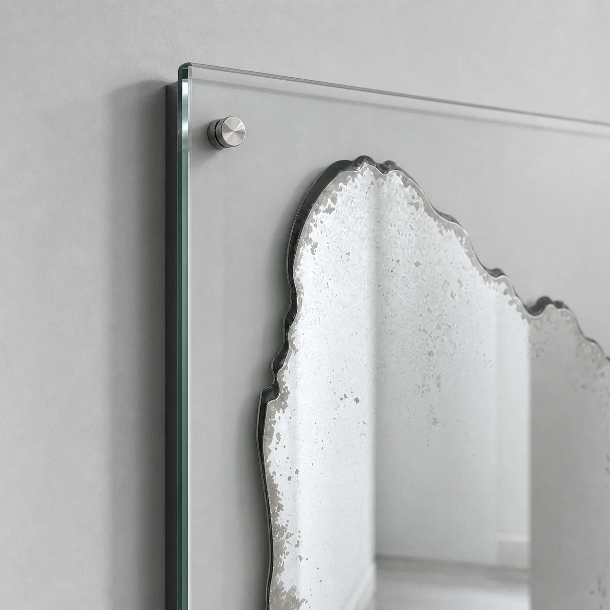 Luxury Modern Patina Silver Mirror European Style for Villa