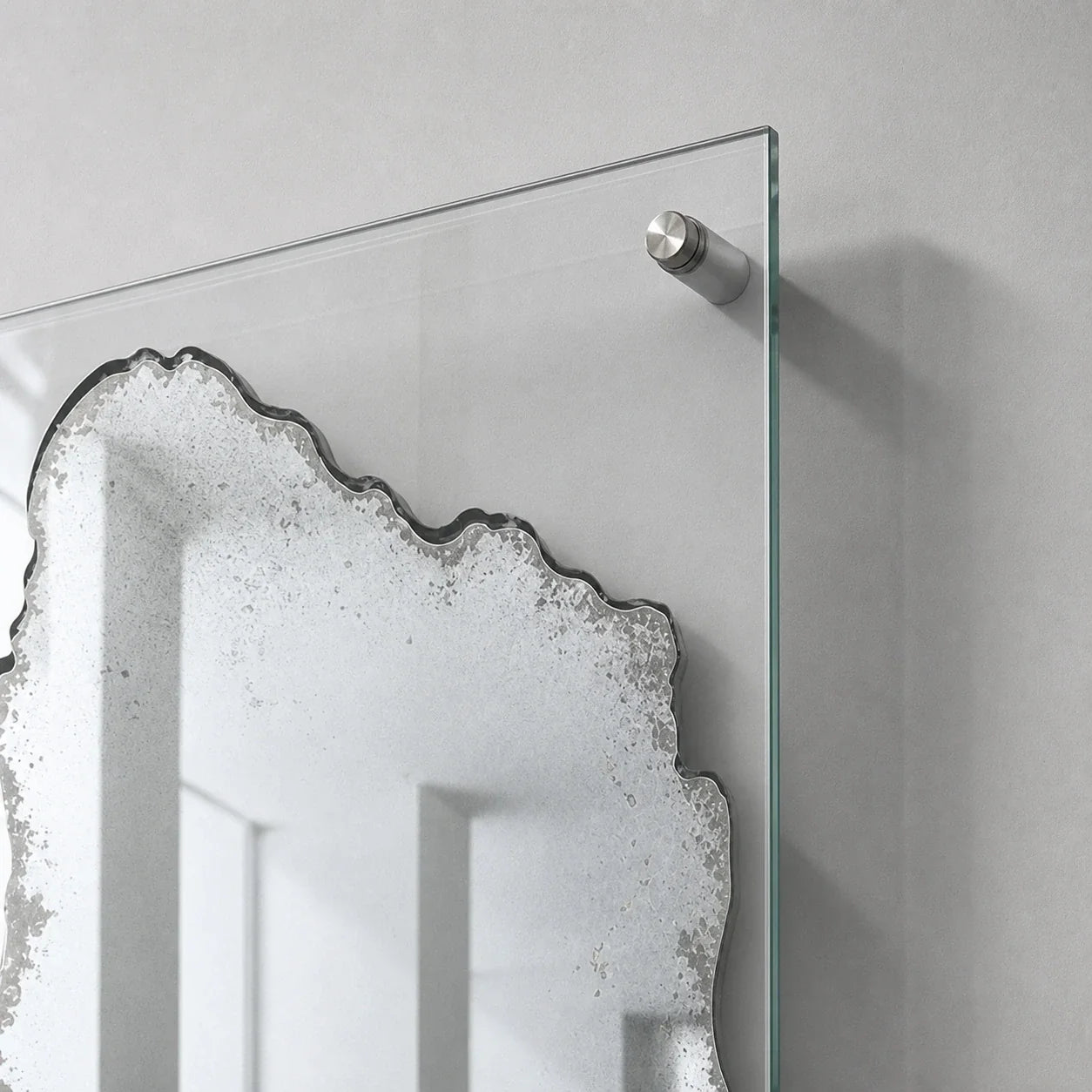 Luxury Modern Patina Silver Mirror European Style for Villa