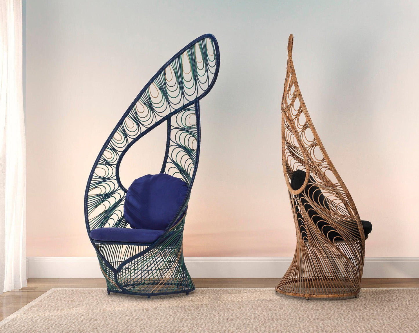 Luxury Modern Peacock Accent Chair European Style for Villa