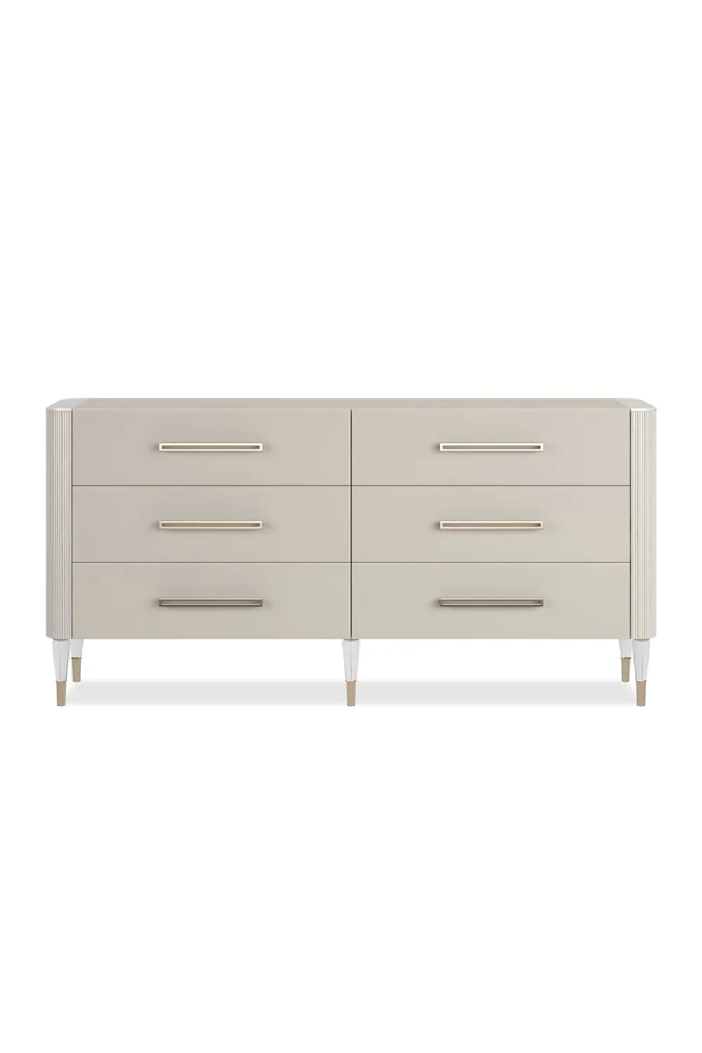 Luxury Modern Pearlescent Vinyl 6-Drawer Dresser European Style for Villa