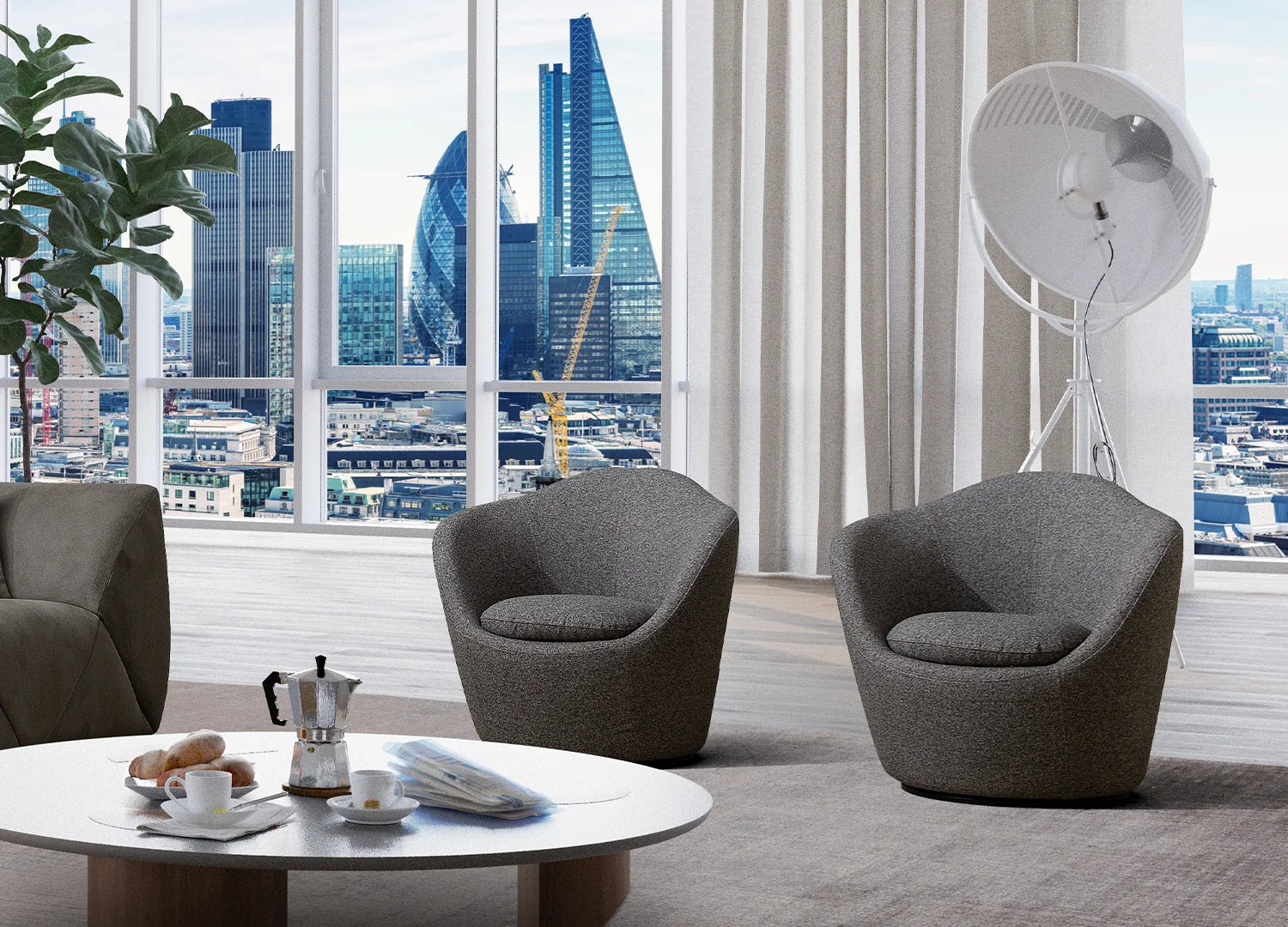 Luxury Modern Pebble Accent Chair European Style for Villa