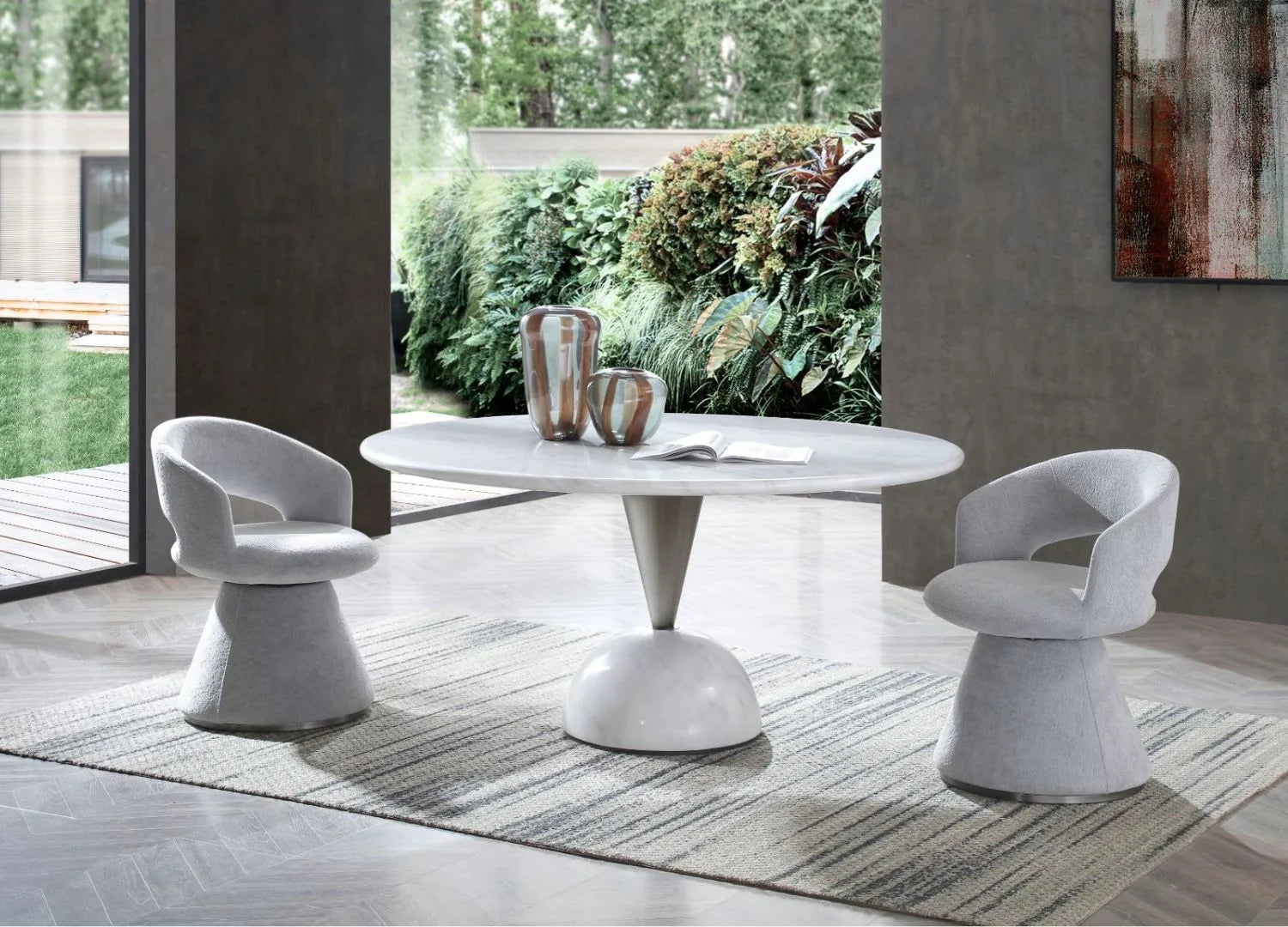 Luxury Modern Pia Round Dining Table European Style for Villa