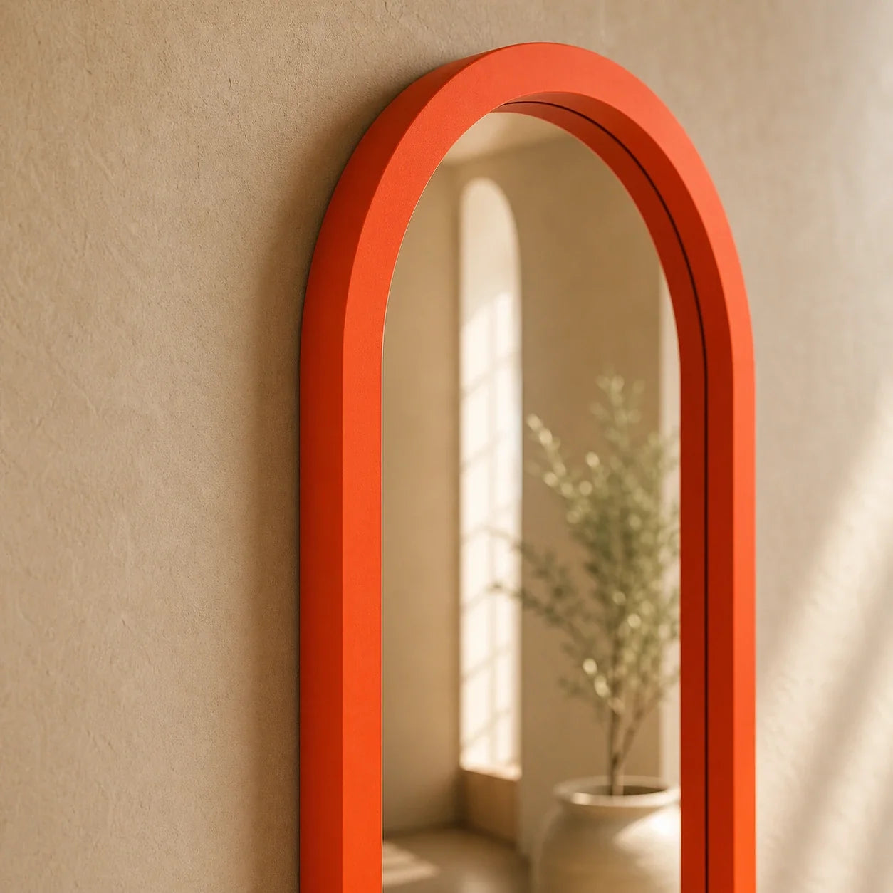 Luxury Modern Pill Orange Mirror European Style for Villa